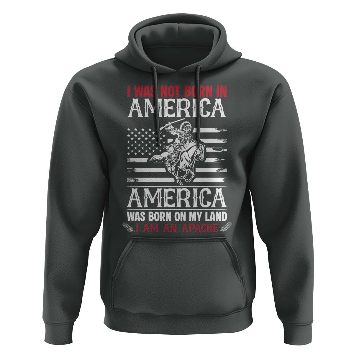 Native American Apache Hoodie I Was Not Born In America - Wonder Print Shop