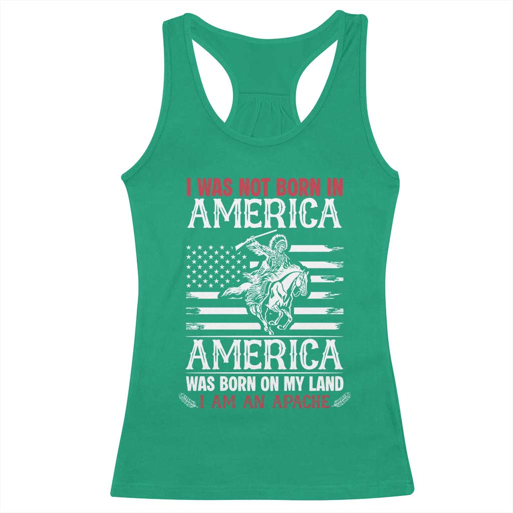 Native American Apache Racerback Tank Top I Was Not Born In America - Wonder Print Shop