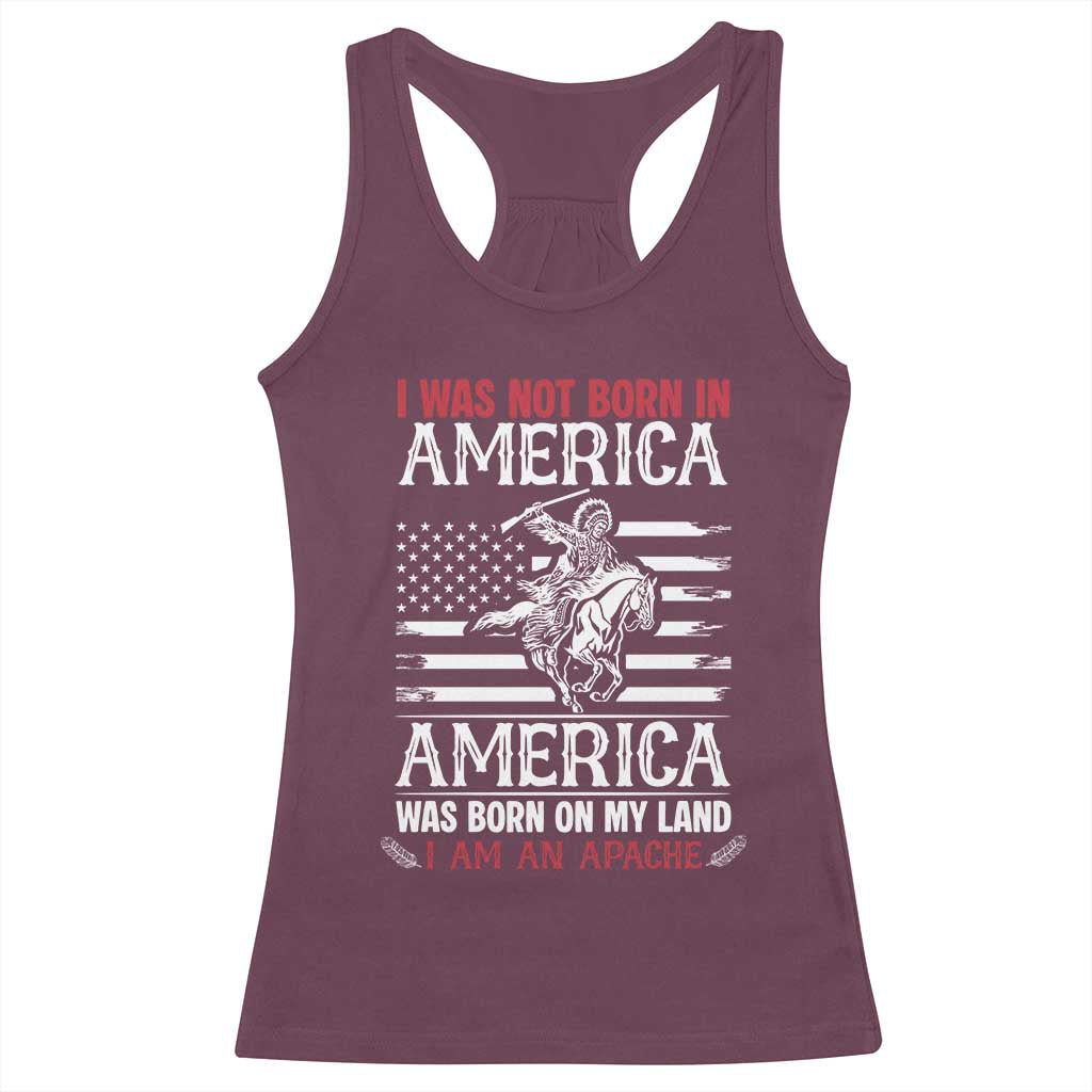 Native American Apache Racerback Tank Top I Was Not Born In America - Wonder Print Shop