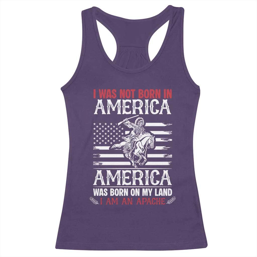 Native American Apache Racerback Tank Top I Was Not Born In America - Wonder Print Shop