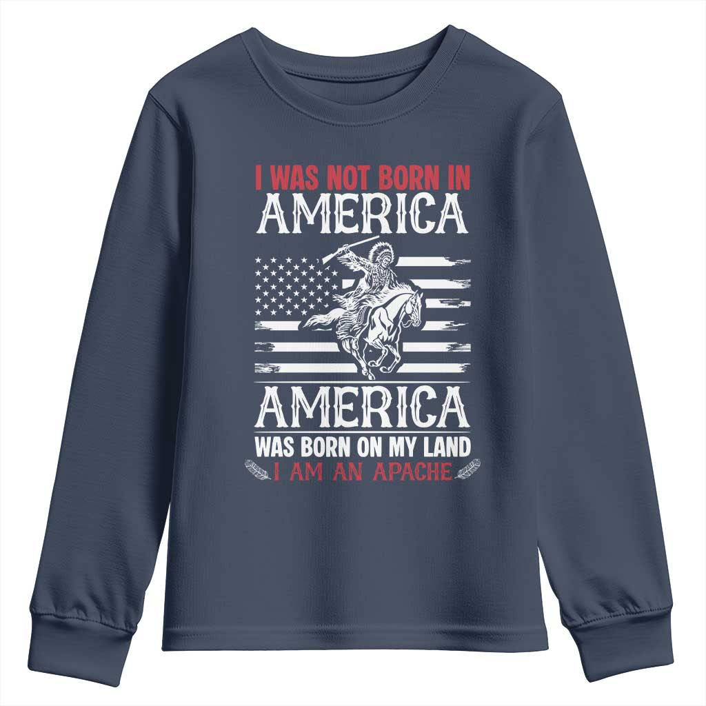 Native American Apache Youth Sweatshirt I Was Not Born In America - Wonder Print Shop