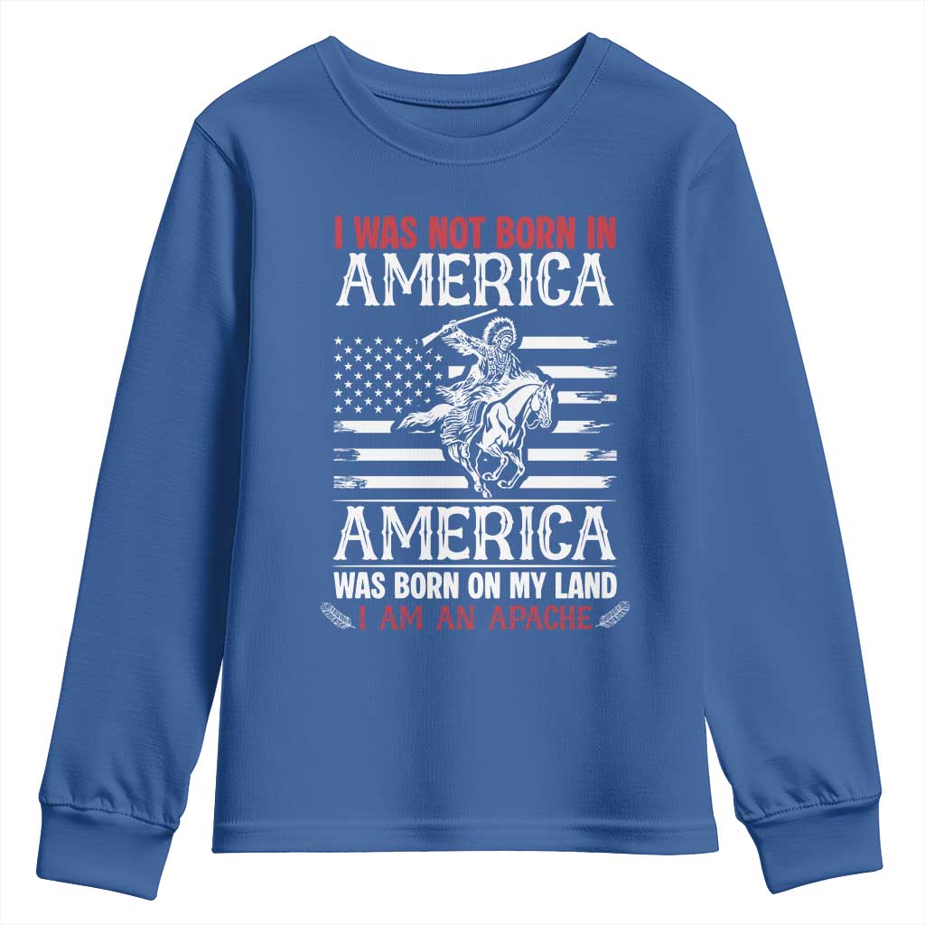 Native American Apache Youth Sweatshirt I Was Not Born In America - Wonder Print Shop