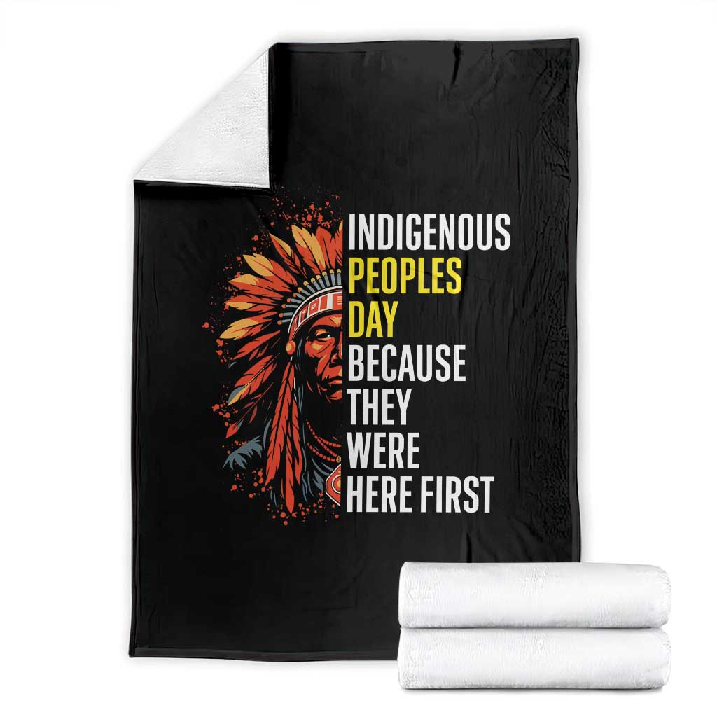 Indigenous Peoples Day Because They Were Here First Throw Blanket - Wonder Print Shop