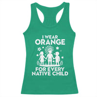 Native American Child Idian Racerback Tank Top I Wear Orange For Every Native Child Indian Pride - Wonder Print Shop