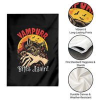 Vampurr Bites Again Garden Flag Funny Vampire Cat Halloween Horror