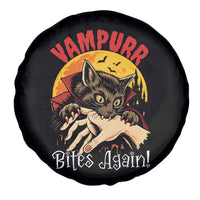 Vampurr Bites Again Spare Tire Cover Funny Vampire Cat Halloween Horror