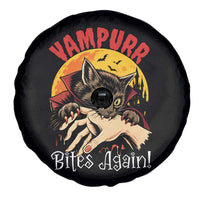 Vampurr Bites Again Spare Tire Cover Funny Vampire Cat Halloween Horror