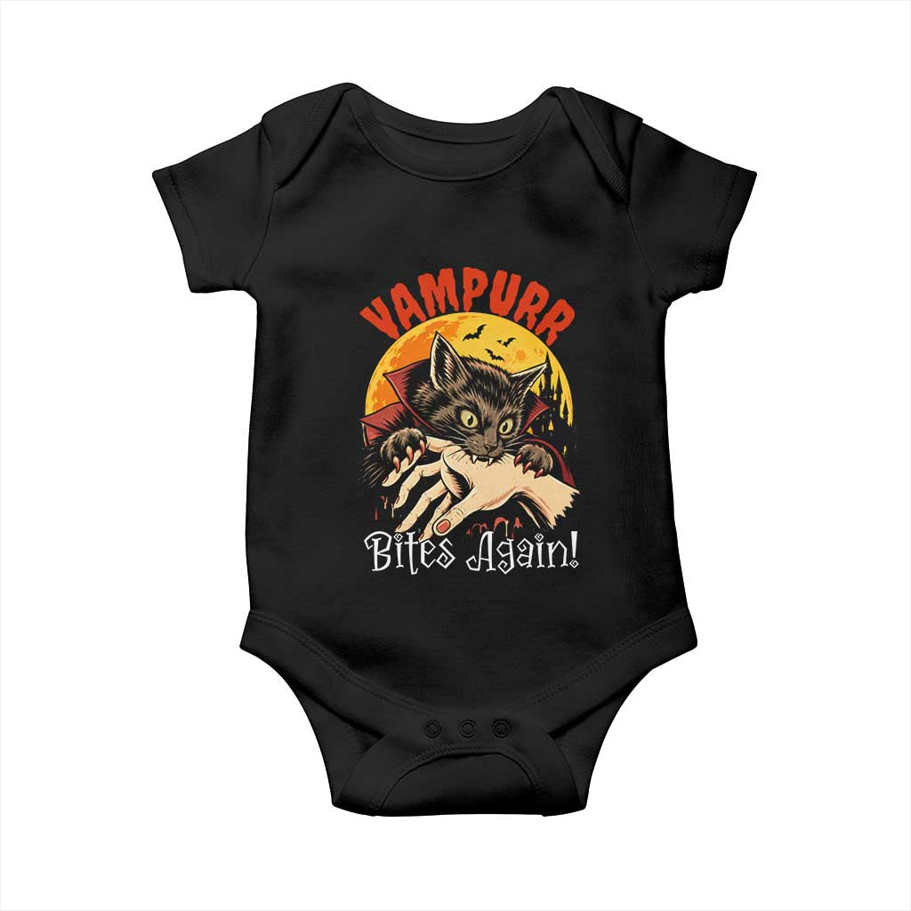 Vampurr Bites Again Baby Onesie Funny Vampire Cat Halloween Horror