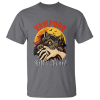 Vampurr Bites Again T Shirt Funny Vampire Cat Halloween Horror