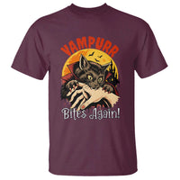Vampurr Bites Again T Shirt Funny Vampire Cat Halloween Horror