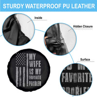 My Wife is My Favorite Problem Spare Tire Cover Funny Sarcastic Wife American Flag