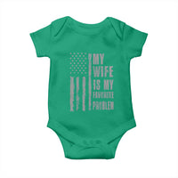 My Wife is My Favorite Problem Baby Onesie Funny Sarcastic Wife American Flag