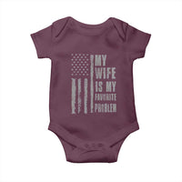 My Wife is My Favorite Problem Baby Onesie Funny Sarcastic Wife American Flag
