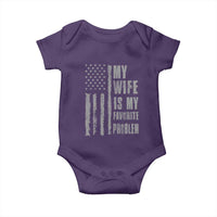 My Wife is My Favorite Problem Baby Onesie Funny Sarcastic Wife American Flag