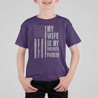 My Wife is My Favorite Problem T Shirt For Kid Funny Sarcastic Wife American Flag