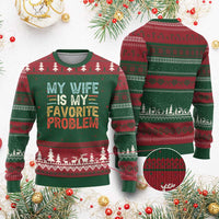 My Wife is My Favorite Problem Ugly Christmas Sweater Funny Sarcastic Wife Meme