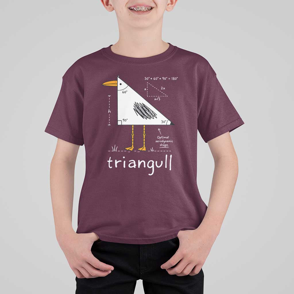 Triangull Triangle Seagull Bird Pun T Shirt For Kid Funny Math Teacher Joke Humor