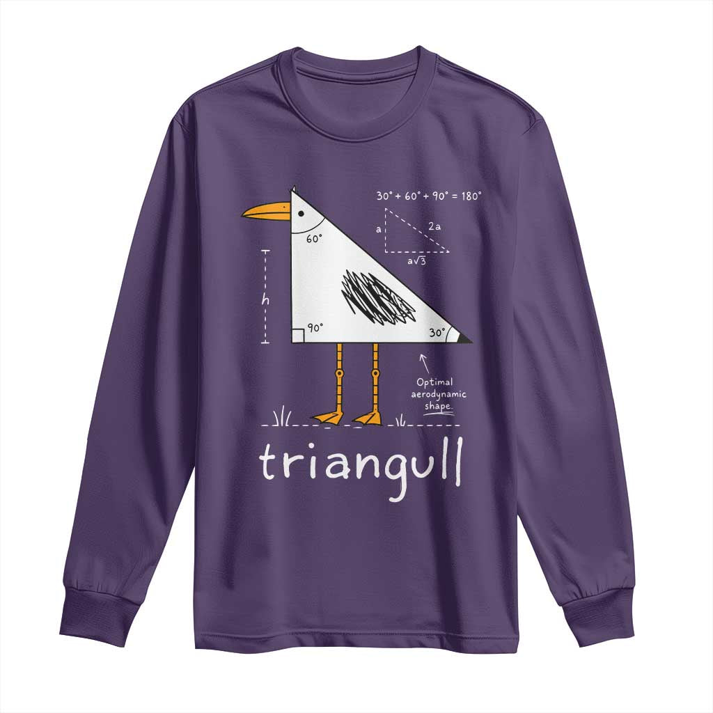 Triangull Triangle Seagull Bird Pun Long Sleeve Shirt Funny Math Teacher Joke Humor