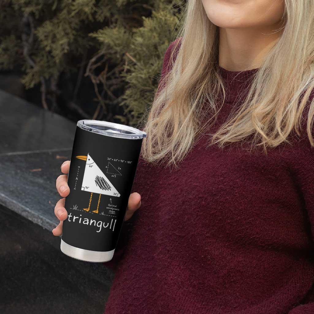 Triangull Triangle Seagull Bird Pun Tumbler Cup Funny Math Teacher Joke Humor