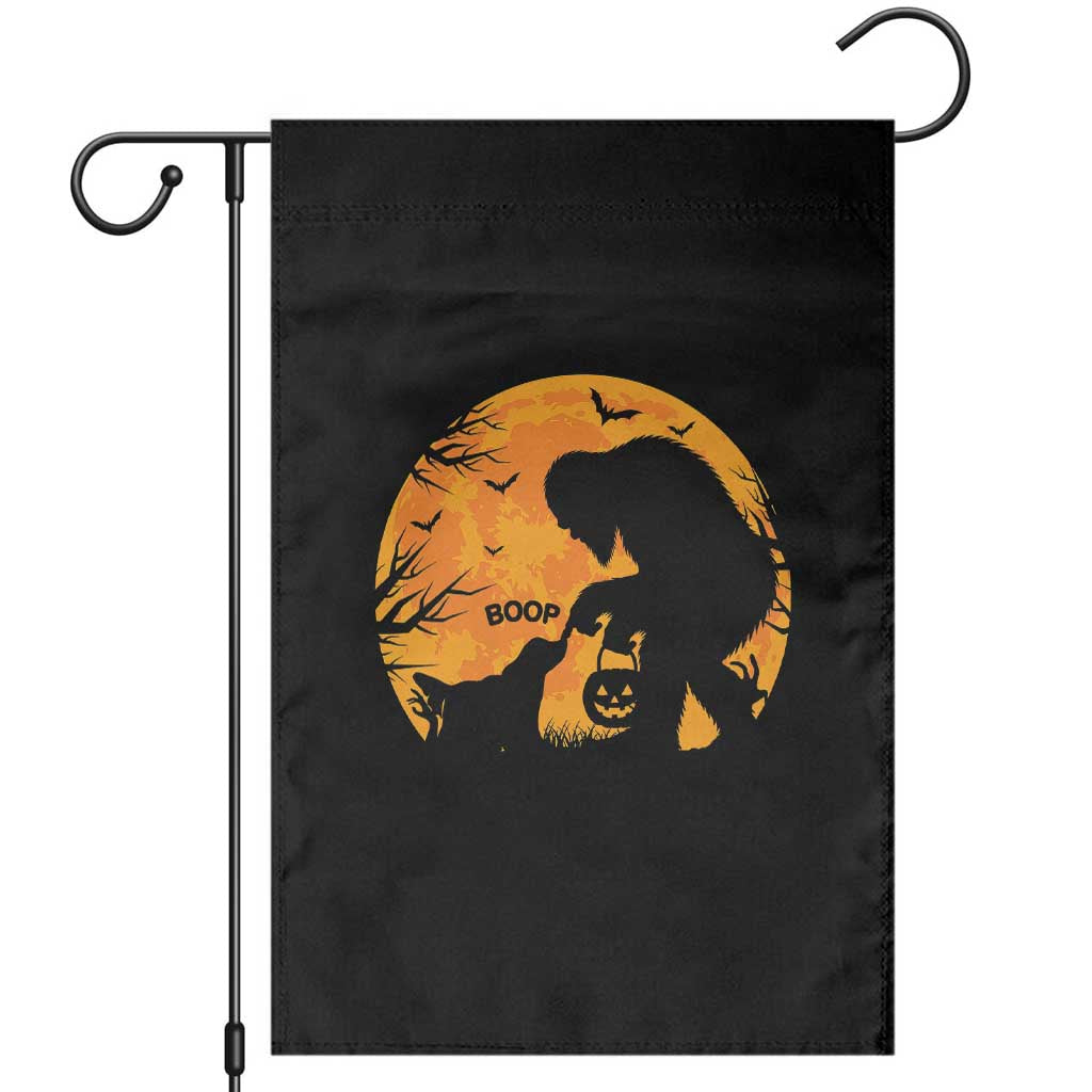 Bigfoot Boop Dog Hallowwen Garden Flag Funny Sasquatch Meme Dog Lovers Full Moon