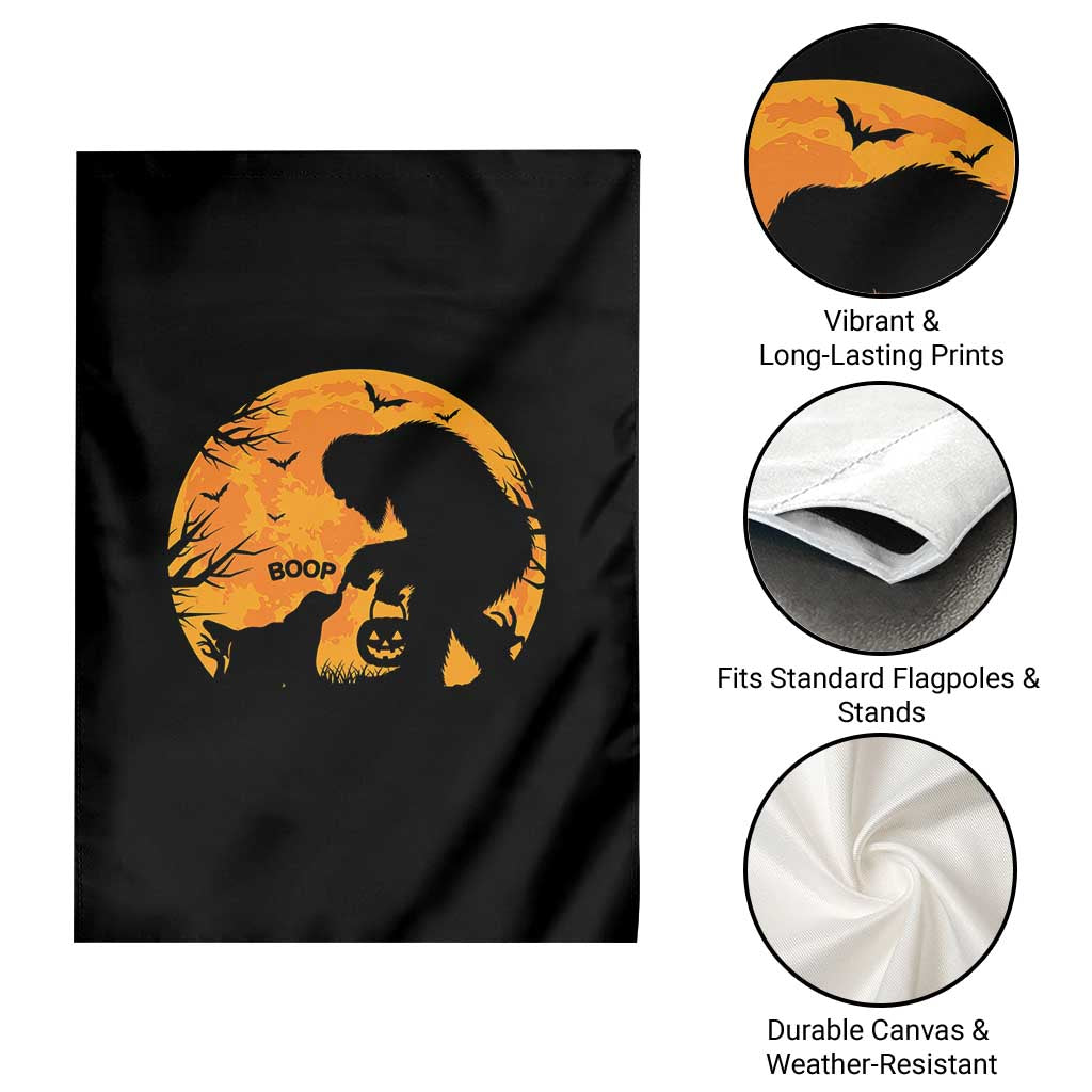 Bigfoot Boop Dog Hallowwen Garden Flag Funny Sasquatch Meme Dog Lovers Full Moon