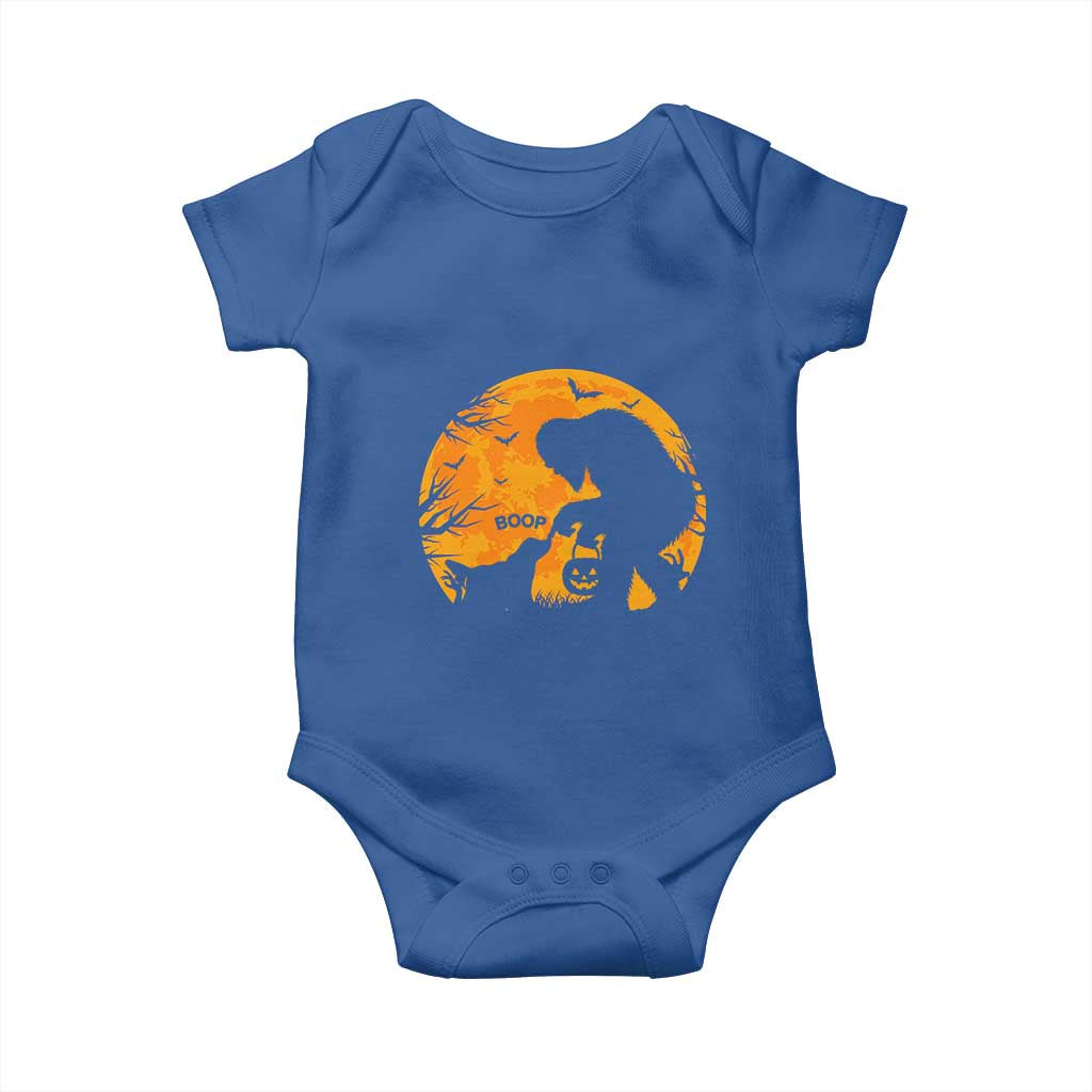 Bigfoot Boop Dog Hallowwen Baby Onesie Funny Sasquatch Meme Dog Lovers Full Moon