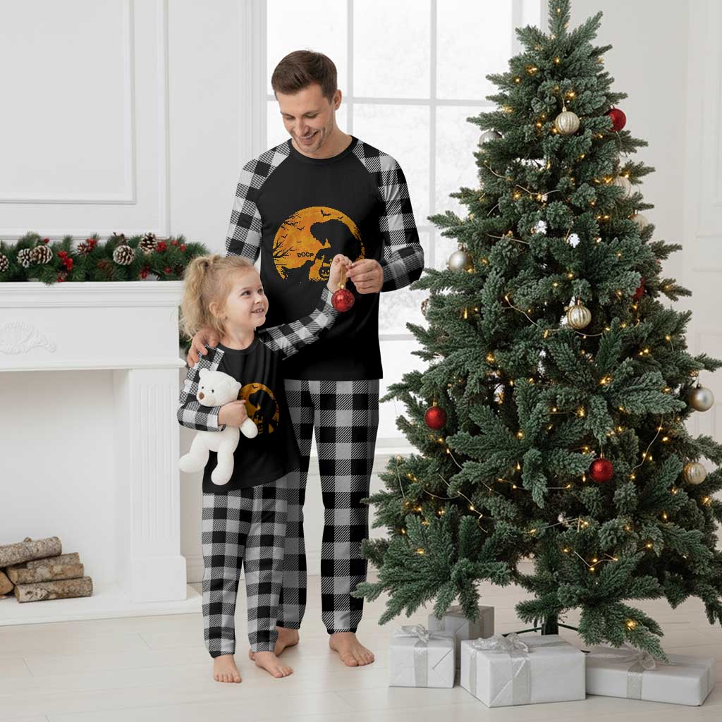 Bigfoot Boop Dog Hallowwen Plaid Pajama Set Funny Sasquatch Meme Dog Lovers Full Moon