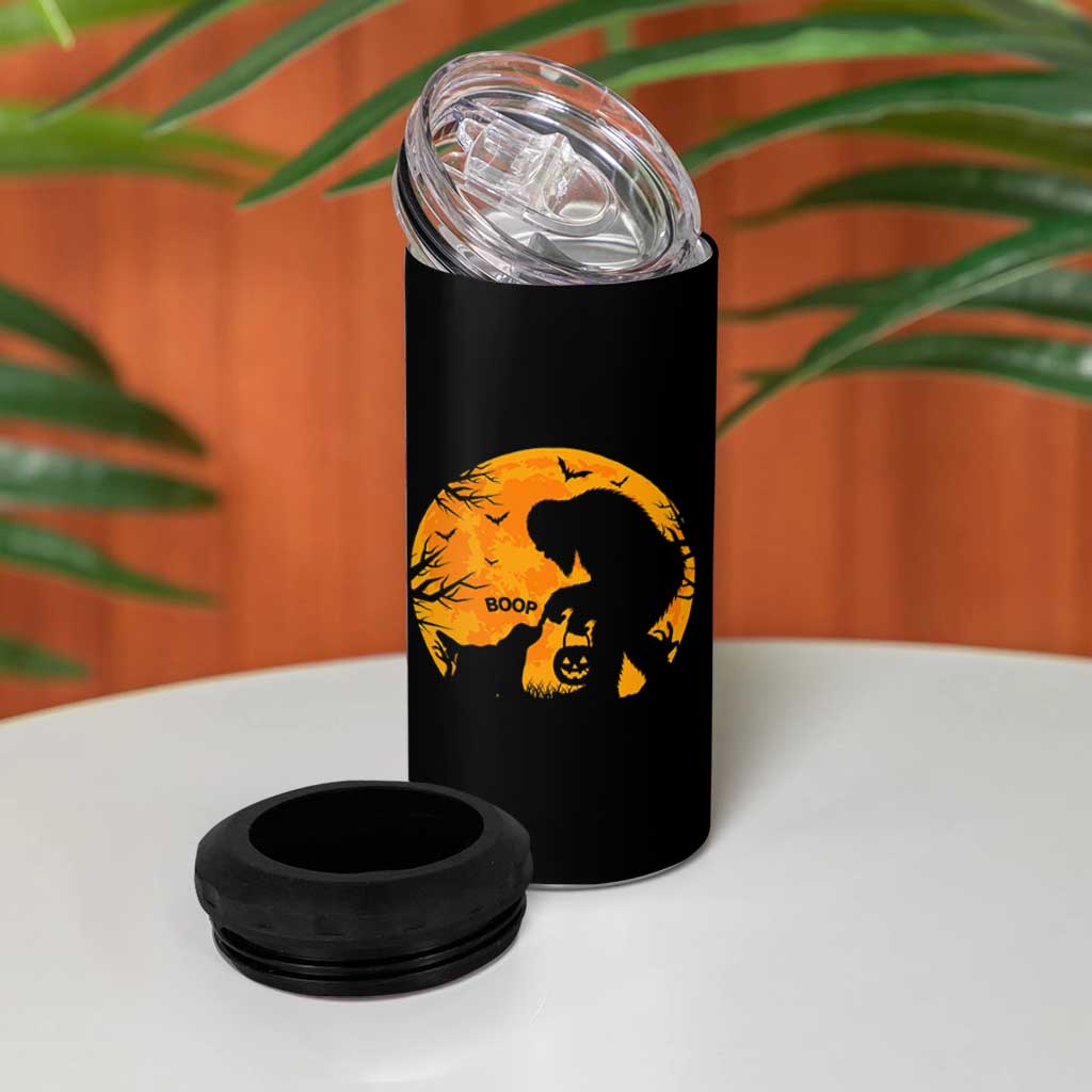 Bigfoot Boop Dog Hallowwen 4 in 1 Can Cooler Tumbler Funny Sasquatch Meme Dog Lovers Full Moon