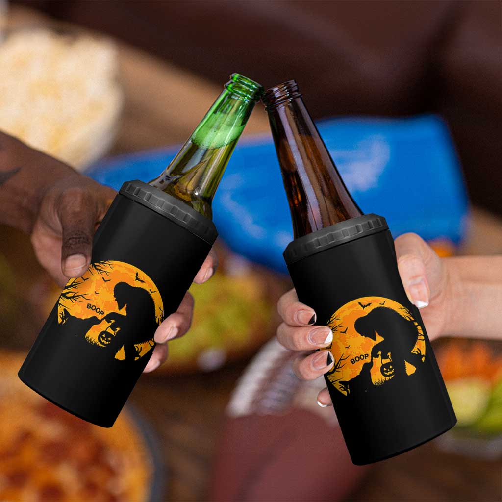 Bigfoot Boop Dog Hallowwen 4 in 1 Can Cooler Tumbler Funny Sasquatch Meme Dog Lovers Full Moon