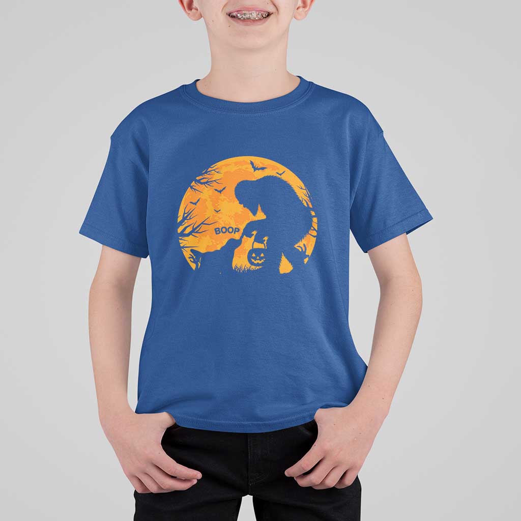 Bigfoot Boop Dog Hallowwen T Shirt For Kid Funny Sasquatch Meme Dog Lovers Full Moon