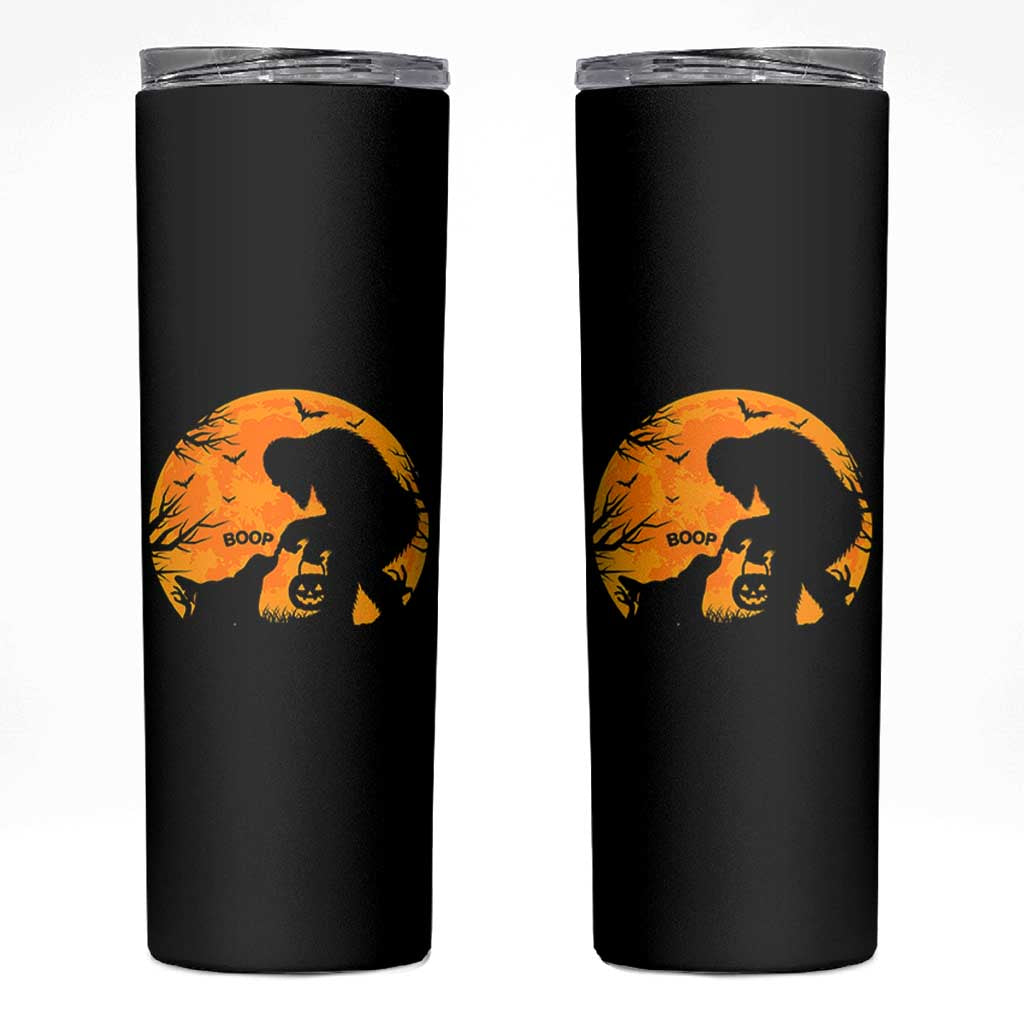 Bigfoot Boop Dog Hallowwen Skinny Tumbler Funny Sasquatch Meme Dog Lovers Full Moon
