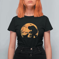 Bigfoot Boop Dog Hallowwen T Shirt For Women Funny Sasquatch Meme Dog Lovers Full Moon