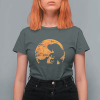 Bigfoot Boop Dog Hallowwen T Shirt For Women Funny Sasquatch Meme Dog Lovers Full Moon