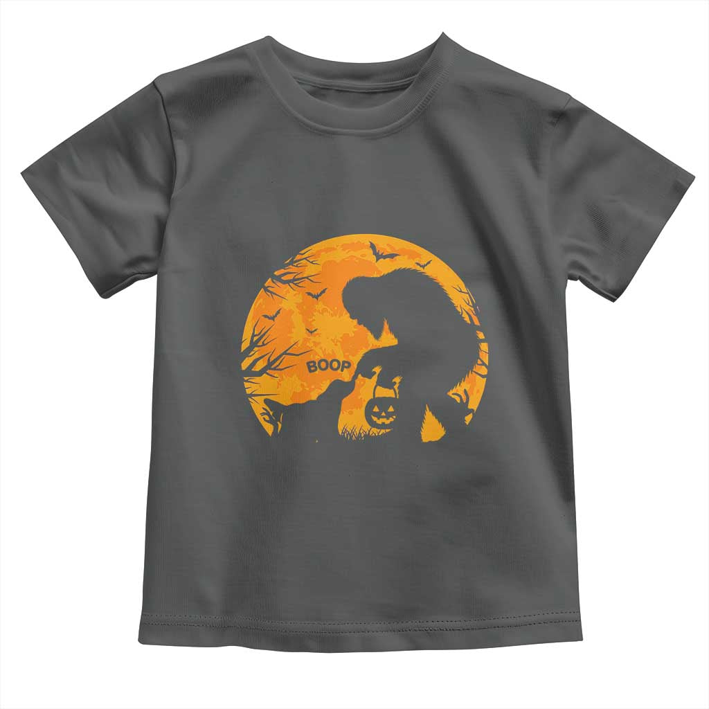 Bigfoot Boop Dog Hallowwen Toddler T Shirt Funny Sasquatch Meme Dog Lovers Full Moon