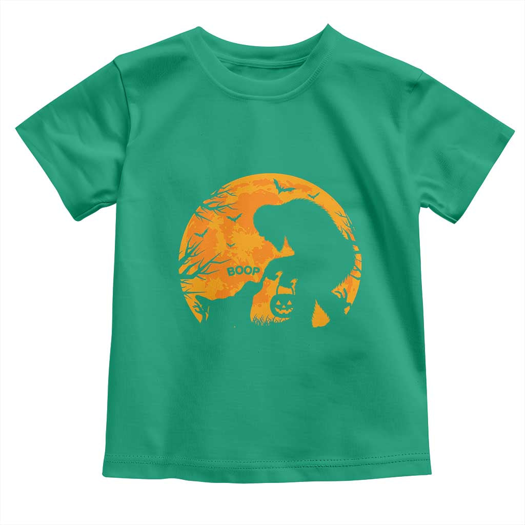 Bigfoot Boop Dog Hallowwen Toddler T Shirt Funny Sasquatch Meme Dog Lovers Full Moon