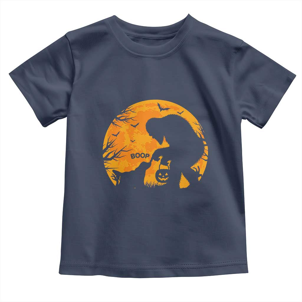 Bigfoot Boop Dog Hallowwen Toddler T Shirt Funny Sasquatch Meme Dog Lovers Full Moon
