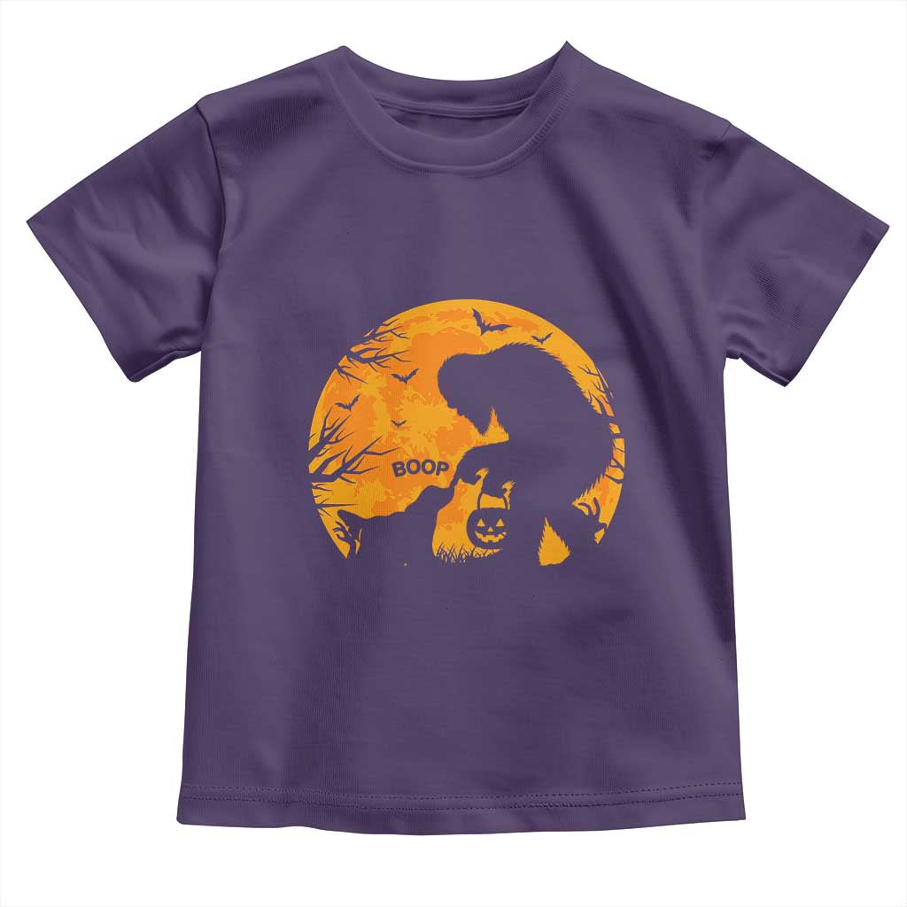 Bigfoot Boop Dog Hallowwen Toddler T Shirt Funny Sasquatch Meme Dog Lovers Full Moon
