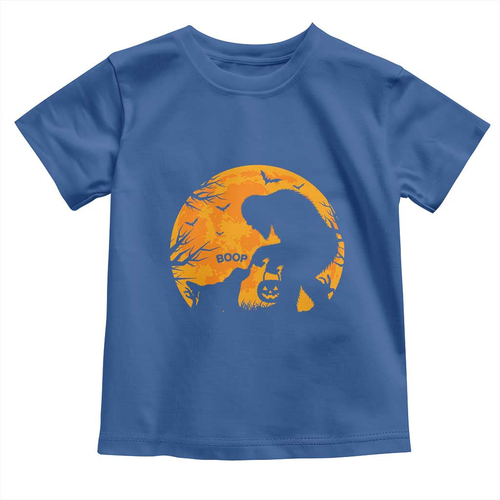 Bigfoot Boop Dog Hallowwen Toddler T Shirt Funny Sasquatch Meme Dog Lovers Full Moon