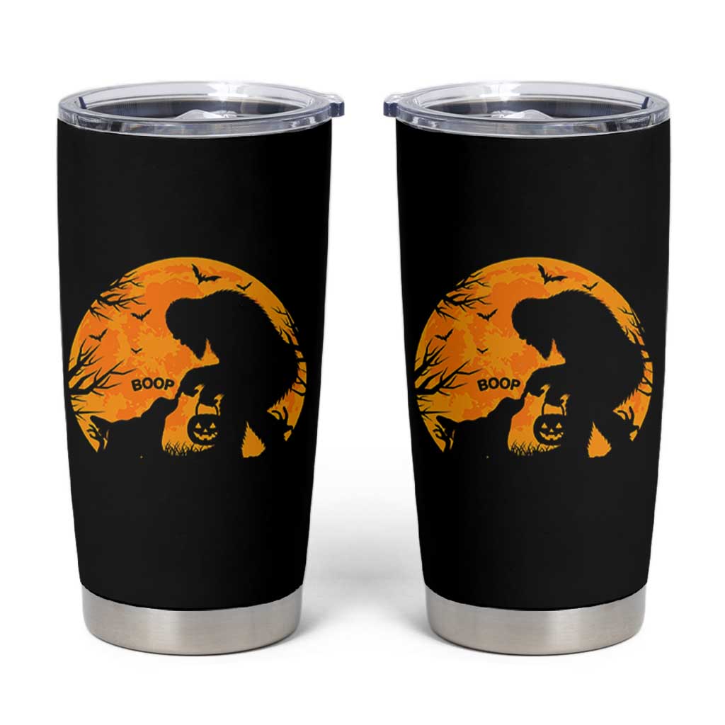 Bigfoot Boop Dog Hallowwen Tumbler Cup Funny Sasquatch Meme Dog Lovers Full Moon