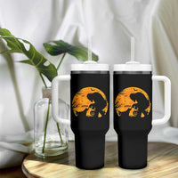 Bigfoot Boop Dog Hallowwen Tumbler With Handle Funny Sasquatch Meme Dog Lovers Full Moon