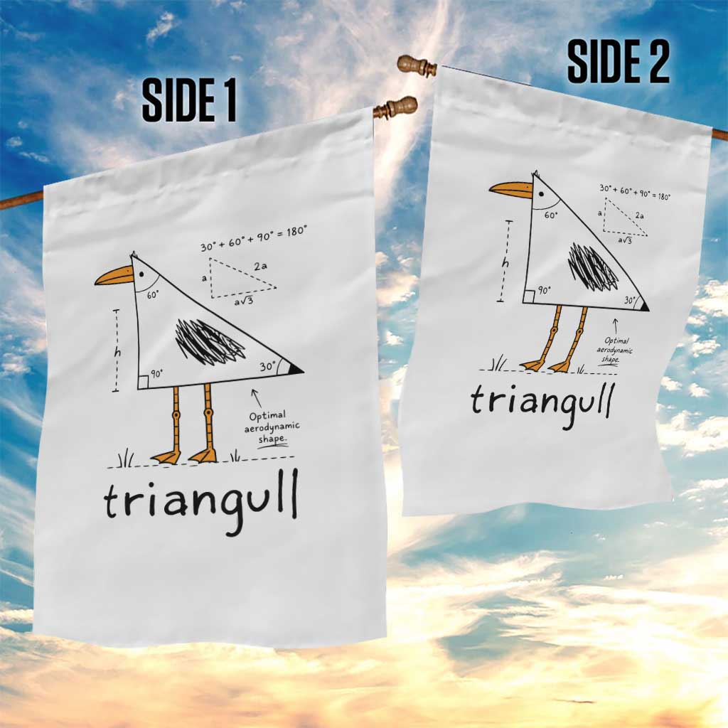 Triangull Triangle Seagull Bird Pun Garden Flag Funny Math Teacher Humor