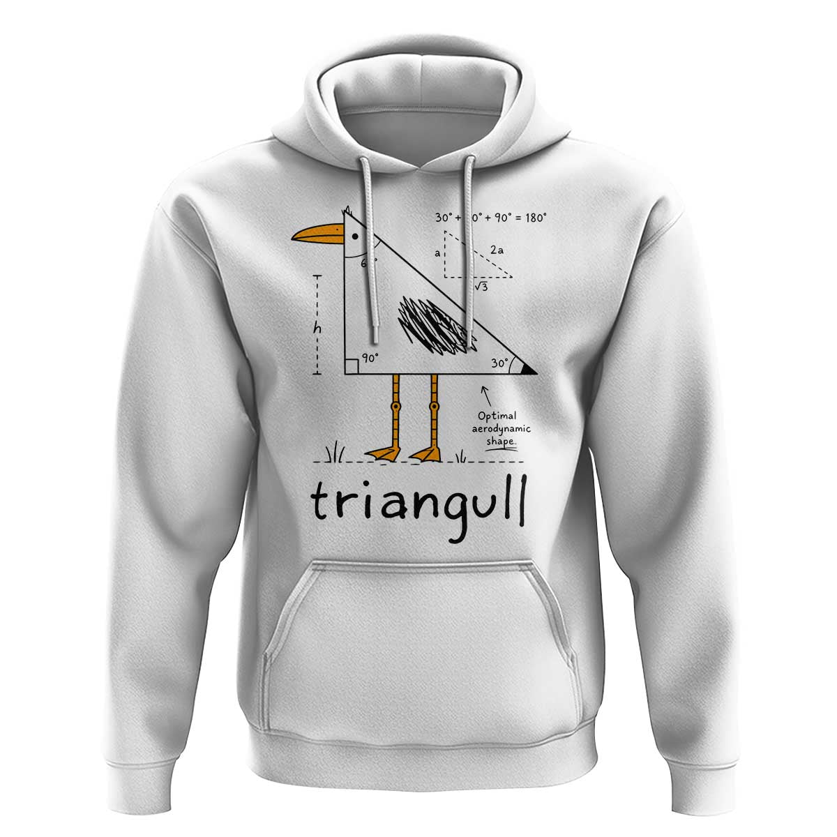 Triangull Triangle Seagull Bird Pun Hoodie Funny Math Teacher Humor