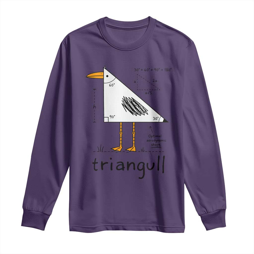 Triangull Triangle Seagull Bird Pun Long Sleeve Shirt Funny Math Teacher Humor