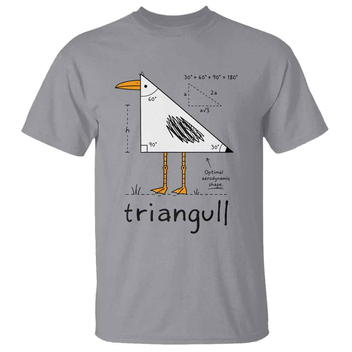 Triangull Triangle Seagull Bird Pun T Shirt Funny Math Teacher Humor