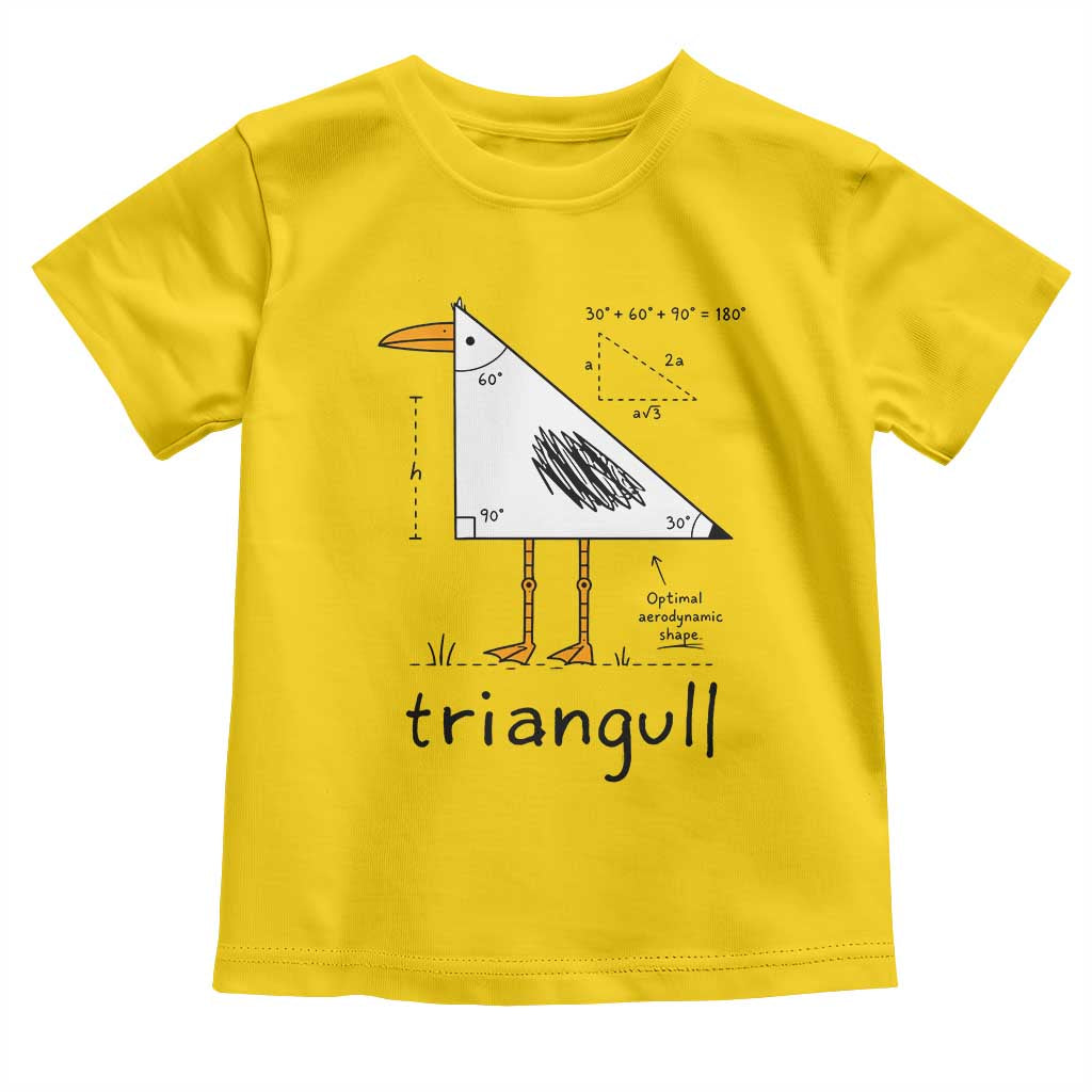 Triangull Triangle Seagull Bird Pun Toddler T Shirt Funny Math Teacher Humor