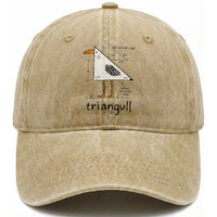 Triangull Triangle Seagull Bird Pun Washed Cotton Baseball Cap Funny Math Teacher Humor