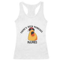 Marcus The Worm Christmas Meme Racerback Tank Top There Is Been Numeous Injuries - Wonder Print Shop