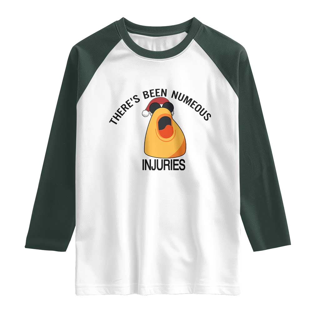 Marcus The Worm Christmas Meme Raglan Shirt There Is Been Numeous Injuries - Wonder Print Shop