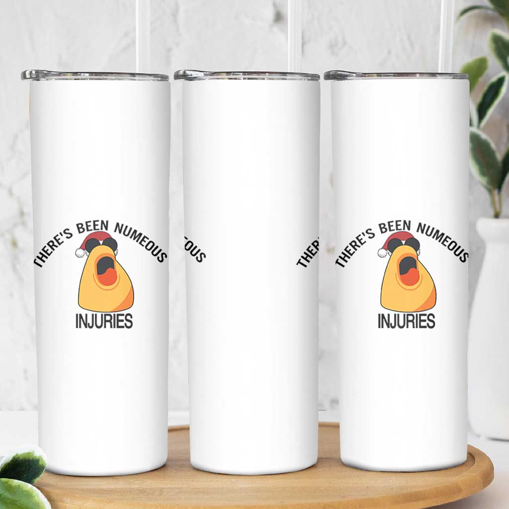 Marcus The Worm Christmas Meme Skinny Tumbler There Is Been Numeous Injuries - Wonder Print Shop