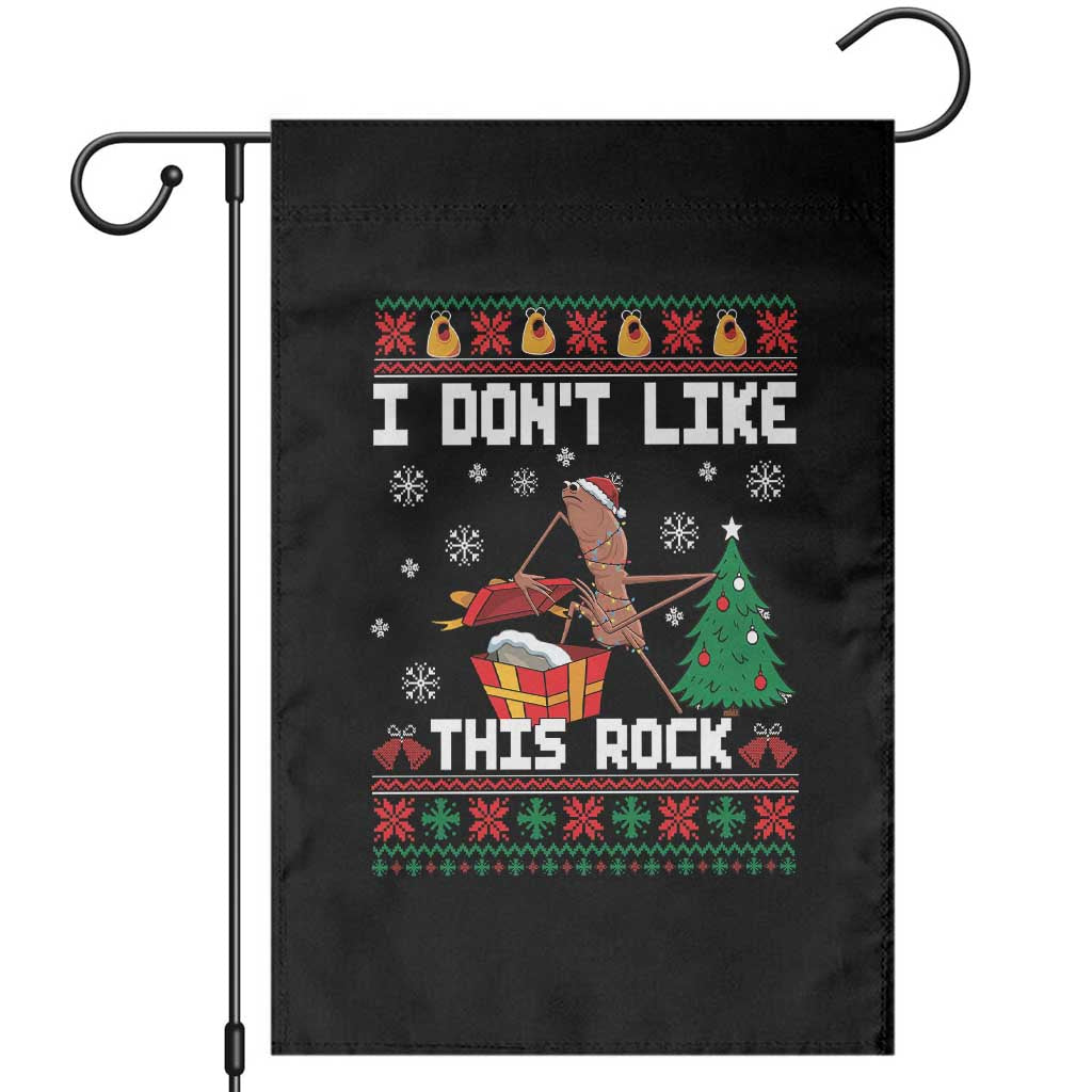 Marcus The Worm Christmas Meme Garden Flag I Do Not Like This Rock - Wonder Print Shop